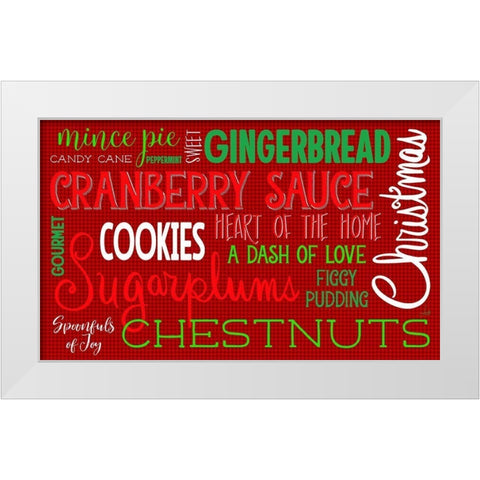 Christmas Kitchen Typography White Modern Wood Framed Art Print by Metz, Andi