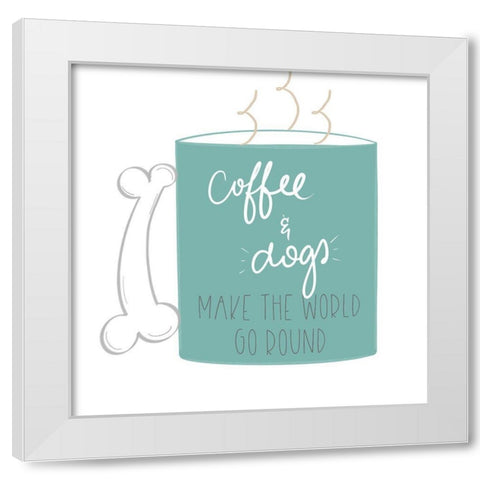 Coffee and Dogs White Modern Wood Framed Art Print by Navas, Emily