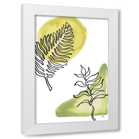 Tropical Palm Contours I White Modern Wood Framed Art Print by Medley, Elizabeth