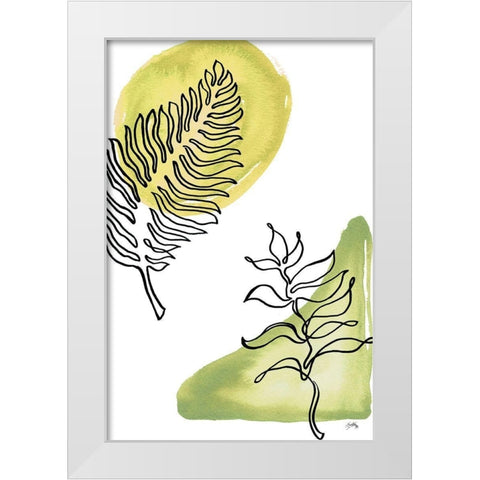 Tropical Palm Contours I White Modern Wood Framed Art Print by Medley, Elizabeth