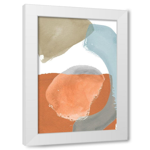 Shapes In Pastel  II White Modern Wood Framed Art Print by Medley, Elizabeth