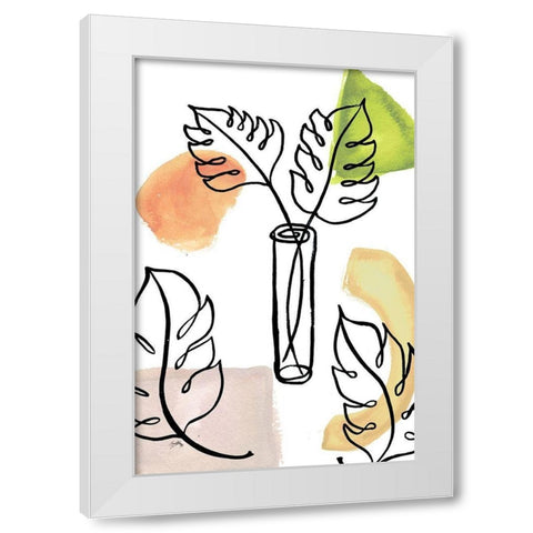 Tropical Palm Contours II White Modern Wood Framed Art Print by Medley, Elizabeth