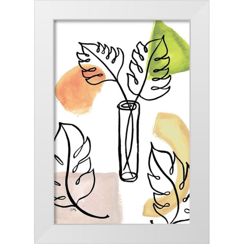 Tropical Palm Contours II White Modern Wood Framed Art Print by Medley, Elizabeth