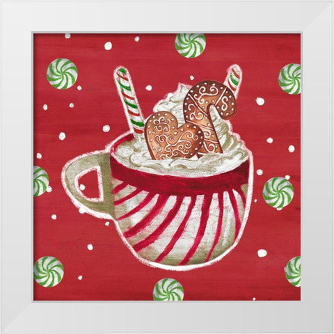 Gingerbread And Hot Cocoa II White Modern Wood Framed Art Print by Medley, Elizabeth