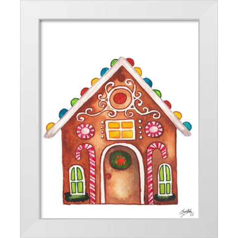 Gingerbread and Candy House I White Modern Wood Framed Art Print by Medley, Elizabeth