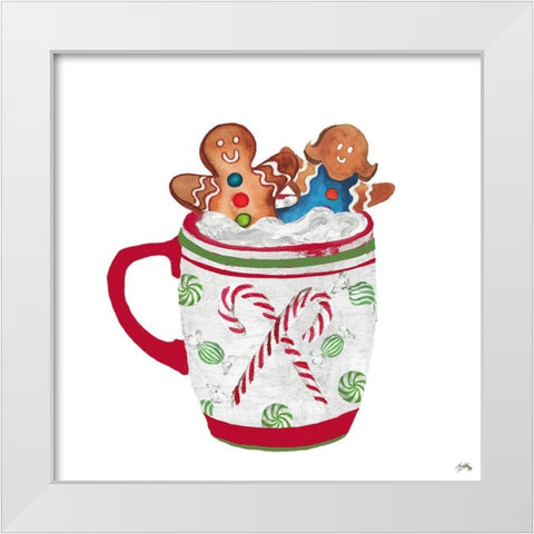 Gingerbread and a Mug Full of Cocoa I White Modern Wood Framed Art Print by Medley, Elizabeth