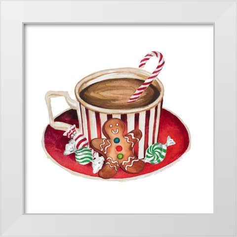 Gingerbread and a Mug Full of Cocoa III White Modern Wood Framed Art Print by Medley, Elizabeth