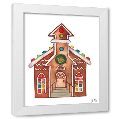 Gingerbread and Candy House II White Modern Wood Framed Art Print by Medley, Elizabeth