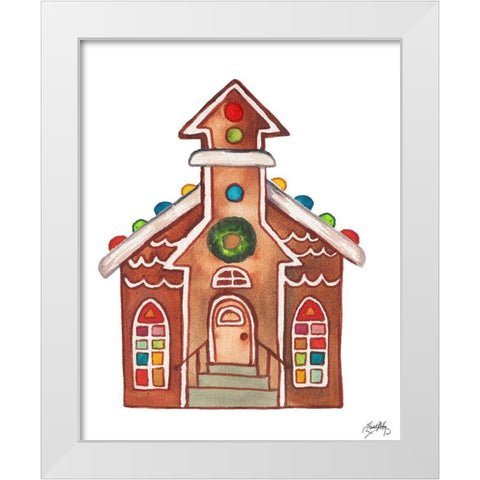 Gingerbread and Candy House II White Modern Wood Framed Art Print by Medley, Elizabeth