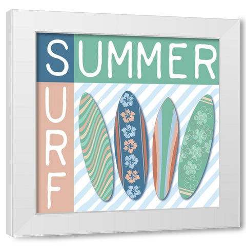 Summer Surf White Modern Wood Framed Art Print by Medley, Elizabeth