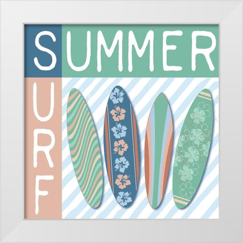 Summer Surf White Modern Wood Framed Art Print by Medley, Elizabeth