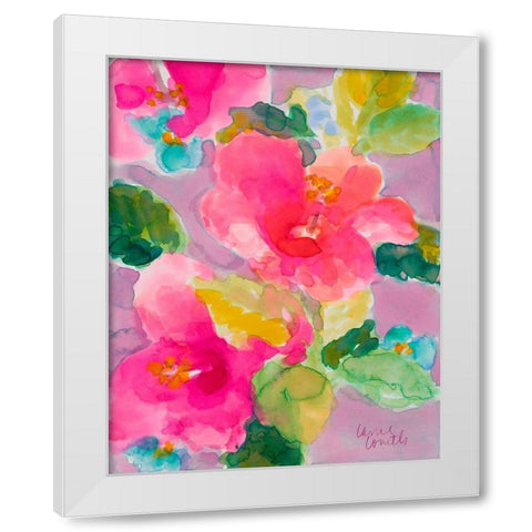 April Hibiscus White Modern Wood Framed Art Print by Loreth, Lanie