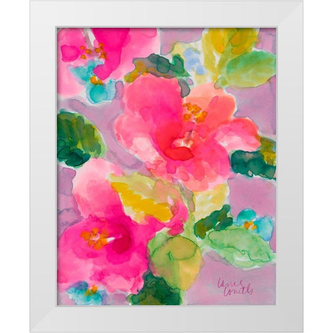 April Hibiscus White Modern Wood Framed Art Print by Loreth, Lanie