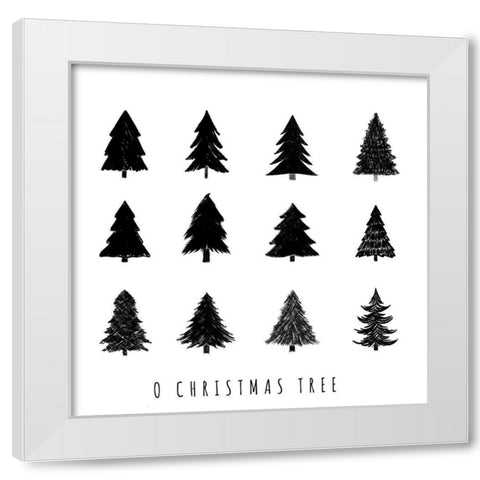 O Christmas Tree White Modern Wood Framed Art Print by Navas, Emily