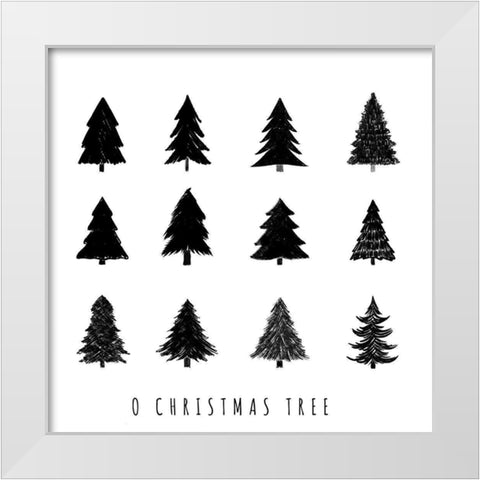 O Christmas Tree White Modern Wood Framed Art Print by Navas, Emily