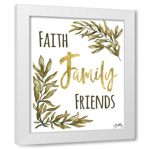 Faith Family Friends White Modern Wood Framed Art Print by Medley, Elizabeth