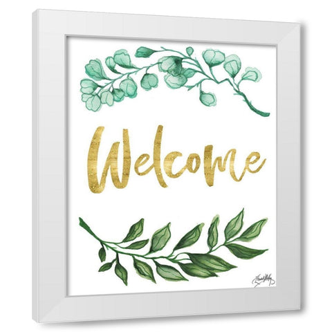 Welcome White Modern Wood Framed Art Print by Medley, Elizabeth