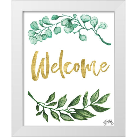 Welcome White Modern Wood Framed Art Print by Medley, Elizabeth