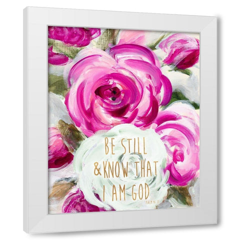 Be Still Summer Garden White Modern Wood Framed Art Print by Loreth, Lanie