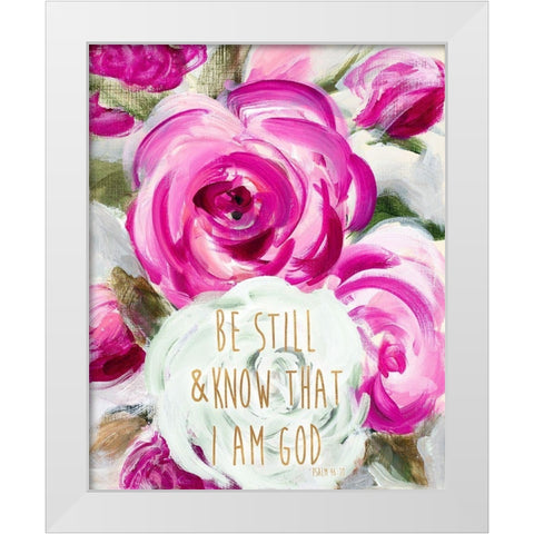 Be Still Summer Garden White Modern Wood Framed Art Print by Loreth, Lanie