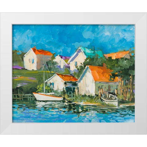 Lake Town White Modern Wood Framed Art Print by Slivka, Jane