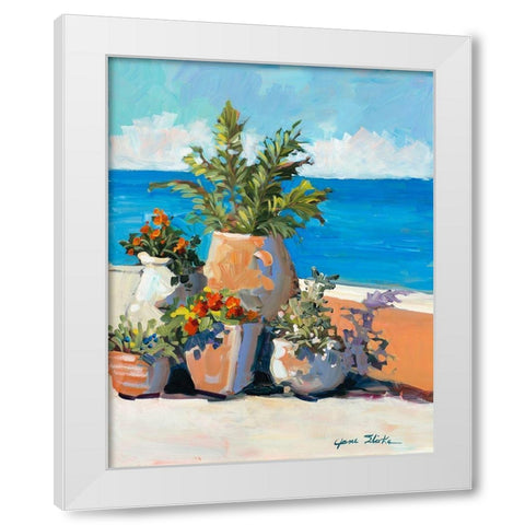 Coastal Greenery White Modern Wood Framed Art Print by Slivka, Jane