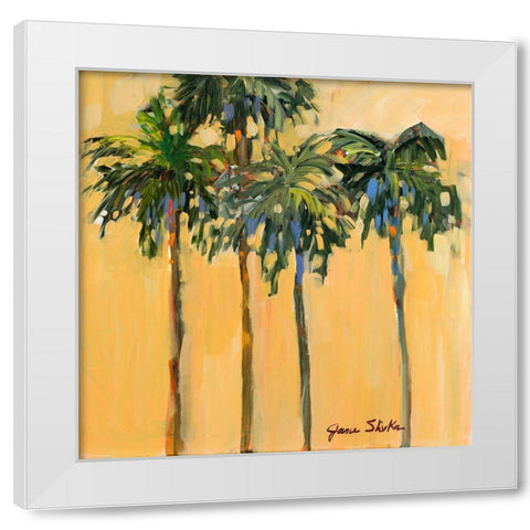 Tropical Palms on Yellow White Modern Wood Framed Art Print by Slivka, Jane