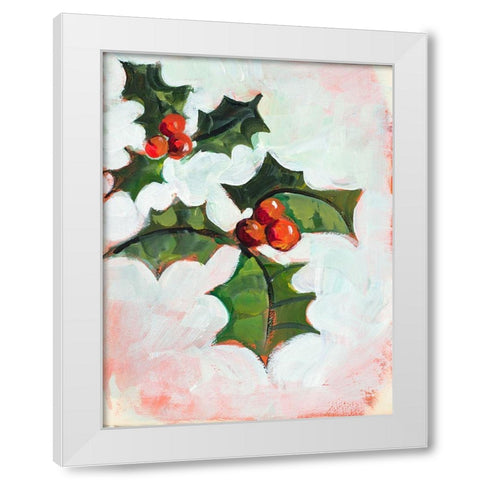 Mistletoe Holiday White Modern Wood Framed Art Print by Slivka, Jane