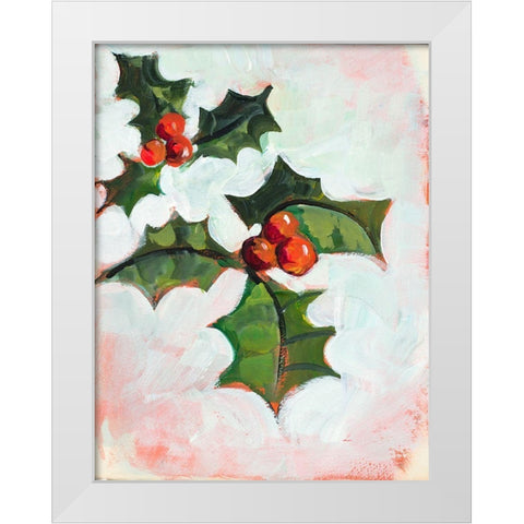 Mistletoe Holiday White Modern Wood Framed Art Print by Slivka, Jane