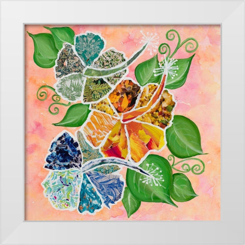 Hibiscus Bouquet Collage White Modern Wood Framed Art Print by Ritter, Gina