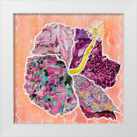 Hibiscus Flower Collage White Modern Wood Framed Art Print by Ritter, Gina