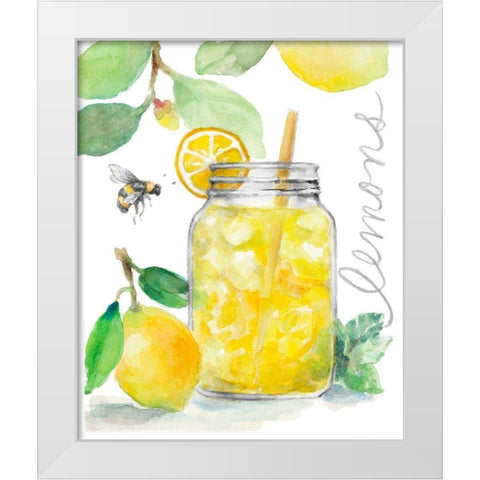 Bee-Friend The Lemons and Lemonade White Modern Wood Framed Art Print by Loreth, Lanie