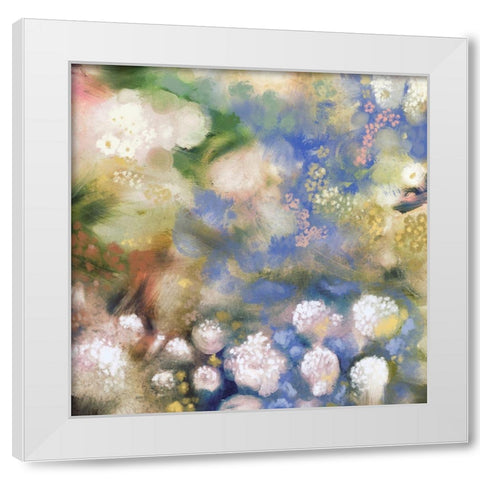 Flower Impression I White Modern Wood Framed Art Print by Meneely, Dan
