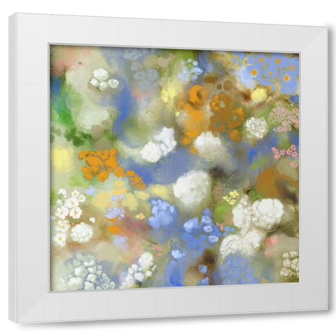 Flower Impression II White Modern Wood Framed Art Print by Meneely, Dan