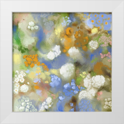 Flower Impression II White Modern Wood Framed Art Print by Meneely, Dan