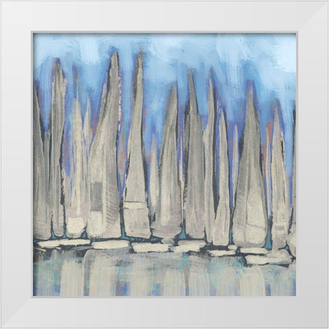 Sailboat Crowd I White Modern Wood Framed Art Print by Meneely, Dan