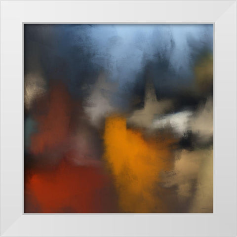 Night Street Abstract I White Modern Wood Framed Art Print by Meneely, Dan