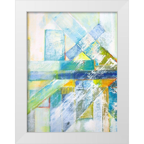 Summerview Abstract  I White Modern Wood Framed Art Print by Diannart