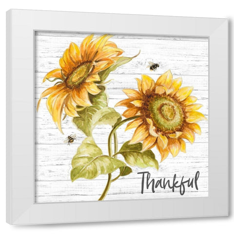 Harvest Gold Sunflower Bouquet White Modern Wood Framed Art Print by Pinto, Patricia