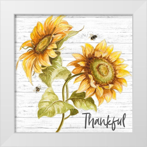 Harvest Gold Sunflower Bouquet White Modern Wood Framed Art Print by Pinto, Patricia