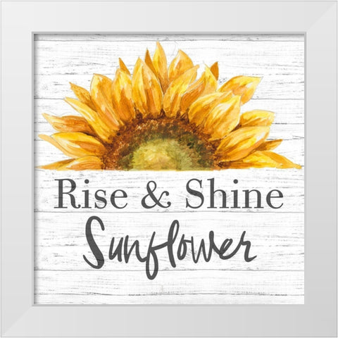 Rise and Shine Sunflower White Modern Wood Framed Art Print by Pinto, Patricia