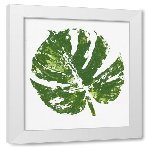 Tropical Leaf Stamp White Modern Wood Framed Art Print by Pinto, Patricia