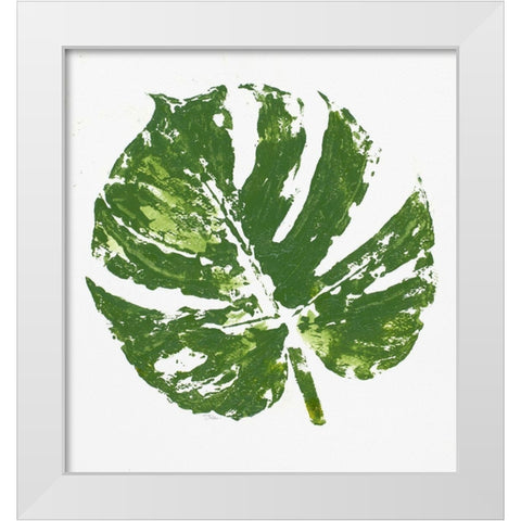 Tropical Leaf Stamp White Modern Wood Framed Art Print by Pinto, Patricia