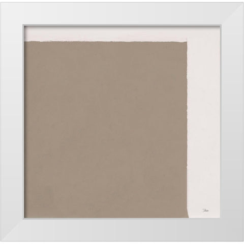 Neutral Block Abstract White Modern Wood Framed Art Print by Pinto, Patricia