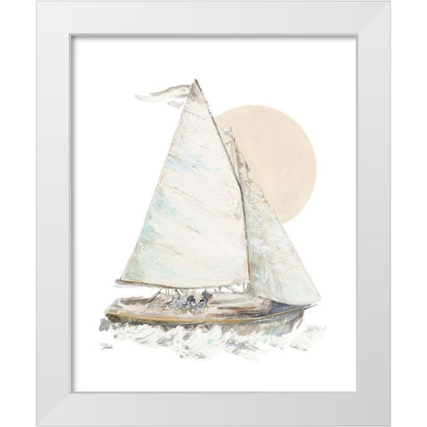 Quiet Sailboat White Modern Wood Framed Art Print by Pinto, Patricia