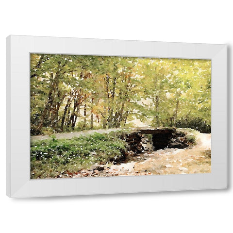 Dappled Stream White Modern Wood Framed Art Print by Mansfield, Kathy
