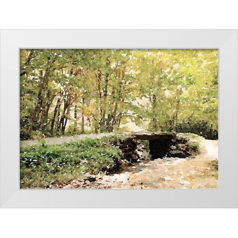 Dappled Stream White Modern Wood Framed Art Print by Mansfield, Kathy