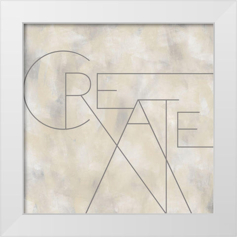 Create White Modern Wood Framed Art Print by Meneely, Dan