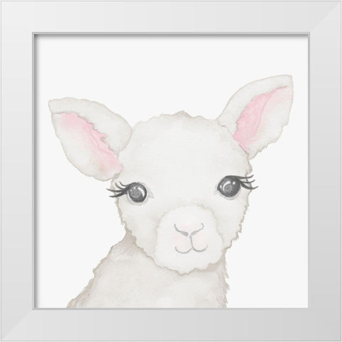 Baby Lamb White Modern Wood Framed Art Print by Medley, Elizabeth