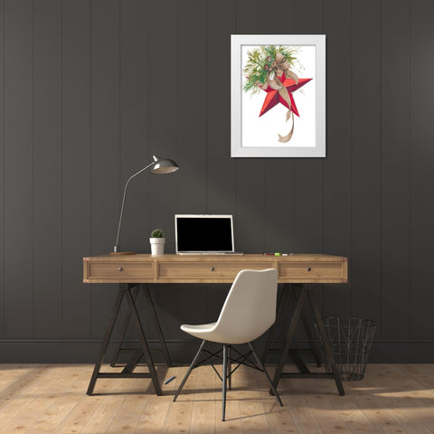 Christmas Star White Modern Wood Framed Art Print by Pinto, Patricia